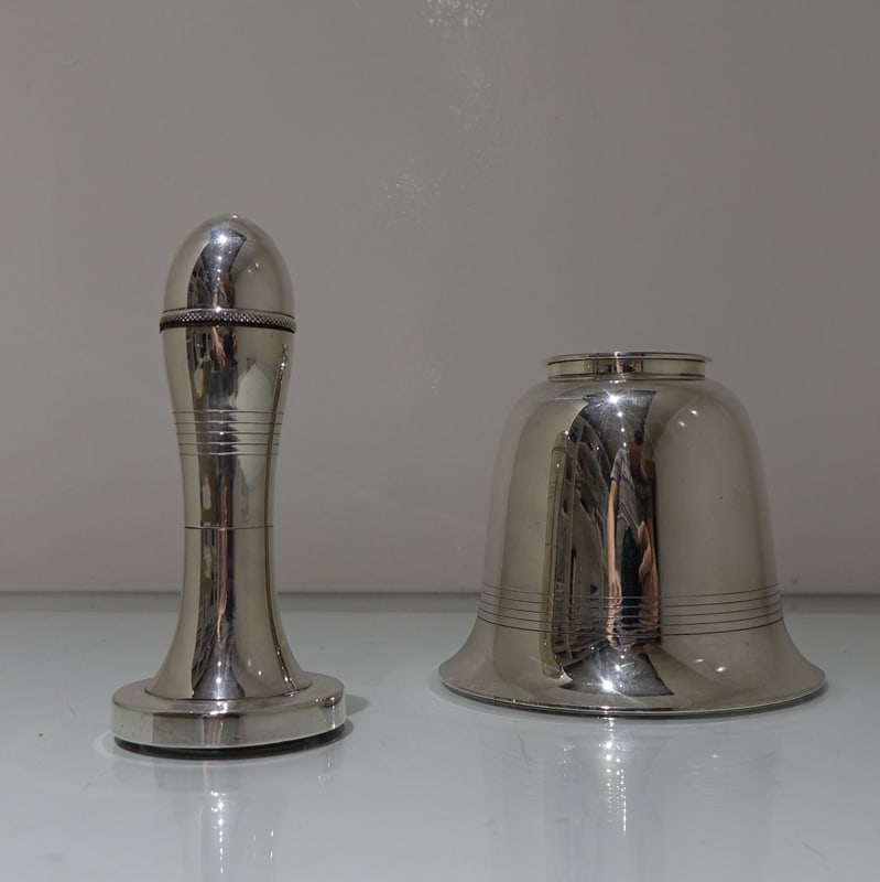 Early 20th Century George V Silver-Plate Bell Formed Cocktail Shaker Circa 1935 Asprey & Co - 5