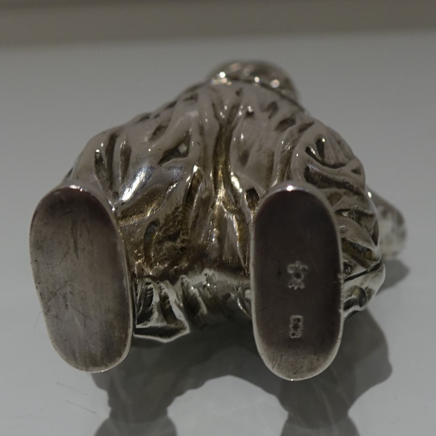 19th Century Antique 800 Standard Silver Pair Figural Novelty Peppers German Circa 1890 - 8