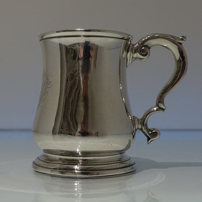 Mid 18th Century Antique George II Sterling Silver Pint Mug London 1742 John Eckford - 2