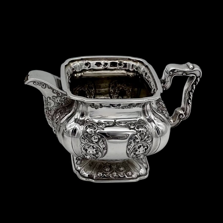 Early 20th Century Antique Edwardian Sterling Silver Three Piece Teaset Glasgow 1901 George Edward & - 10