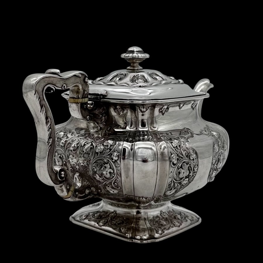 Early 20th Century Antique Edwardian Sterling Silver Three Piece Teaset Glasgow 1901 George Edward & - 5