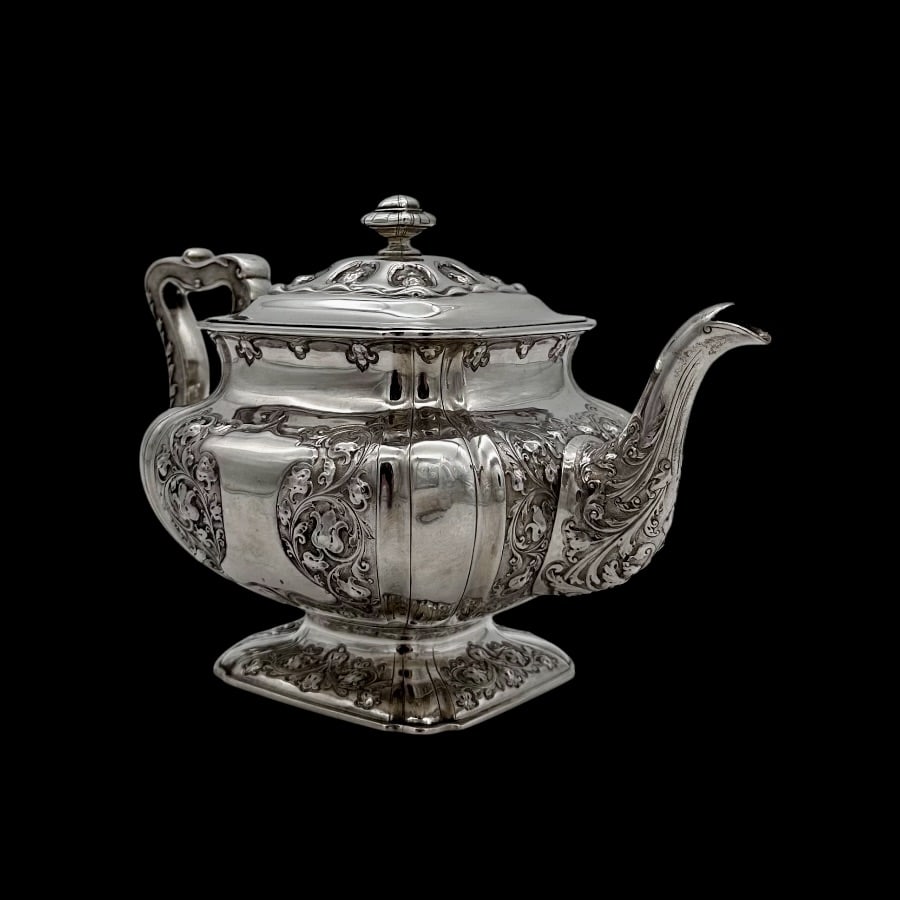 Early 20th Century Antique Edwardian Sterling Silver Three Piece Teaset Glasgow 1901 George Edward & - 6