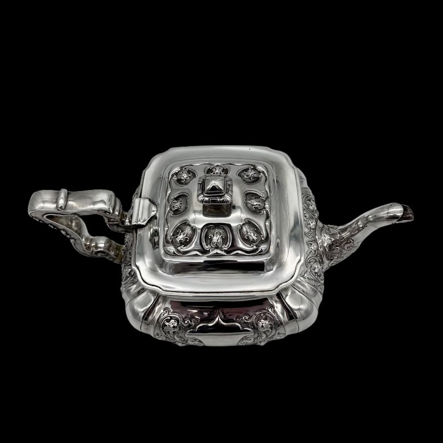 Early 20th Century Antique Edwardian Sterling Silver Three Piece Teaset Glasgow 1901 George Edward & - 7