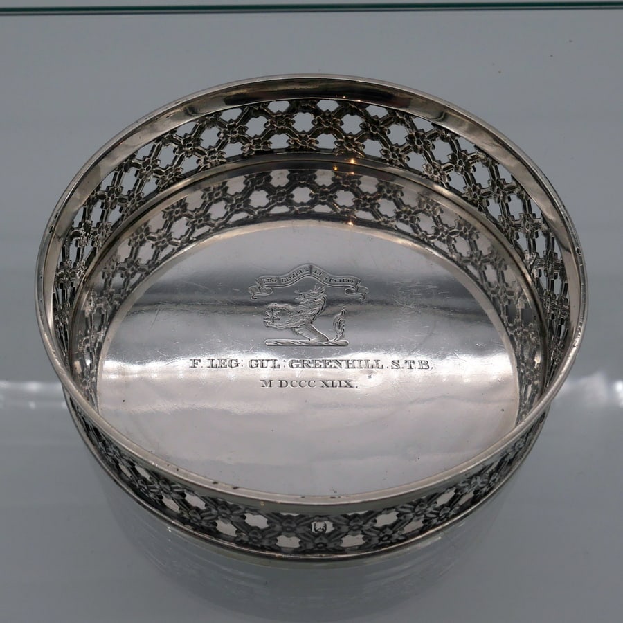 Early 19th Century Antique George IV Sterling Silver Wine Coaster London 1826 Benjamin Smith III - 3