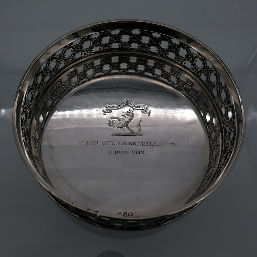 Early 19th Century Antique George IV Sterling Silver Wine Coaster London 1826 Benjamin Smith III - 4