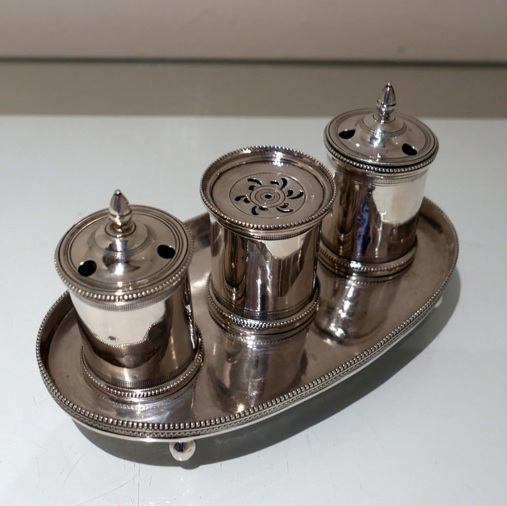 Early 19th Century Antique Spanish Provincial Silver Inkstand Cordoba 1800 Mateo Mtz Moreno - 5