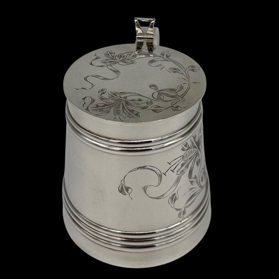 Early 20th Century Antique Russian Silver Tankard & Cover Moscow circa 1900 - 3