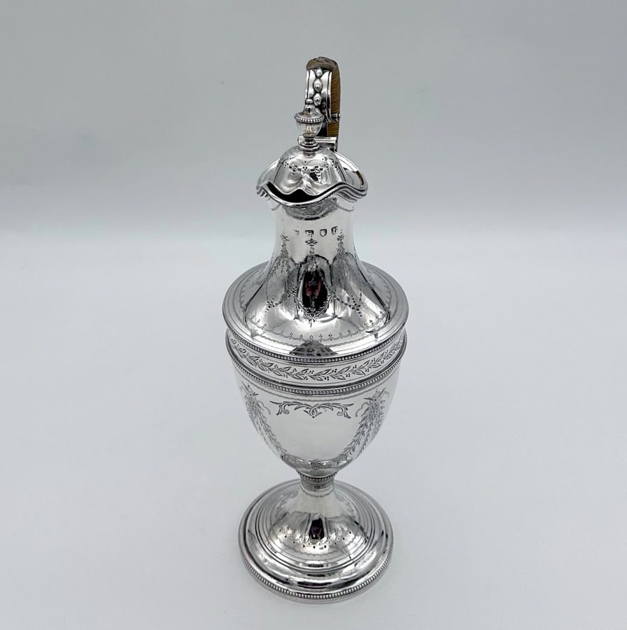 18th Century Antique George III Silver Coffee Jug London 1777 John Carter II - 3