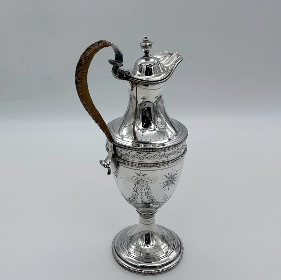18th Century Antique George III Silver Coffee Jug London 1777 John Carter II - 5