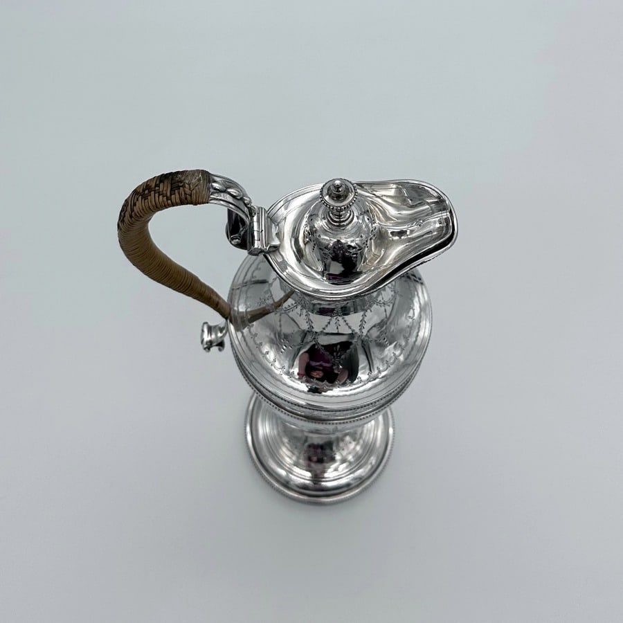 18th Century Antique George III Silver Coffee Jug London 1777 John Carter II - 7