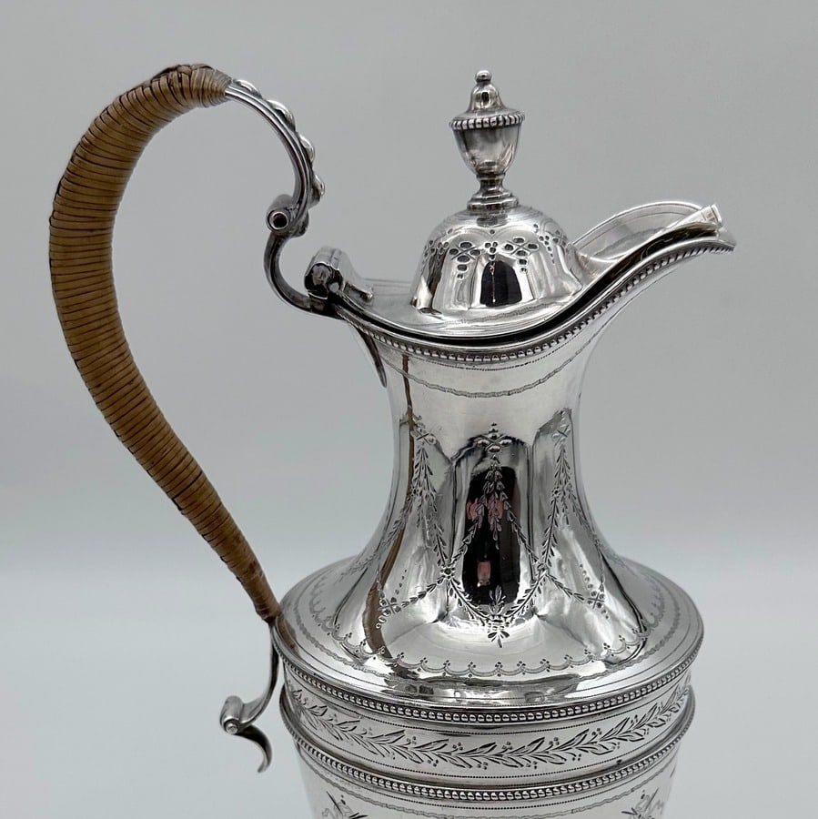 18th Century Antique George III Silver Coffee Jug London 1777 John Carter II - 8
