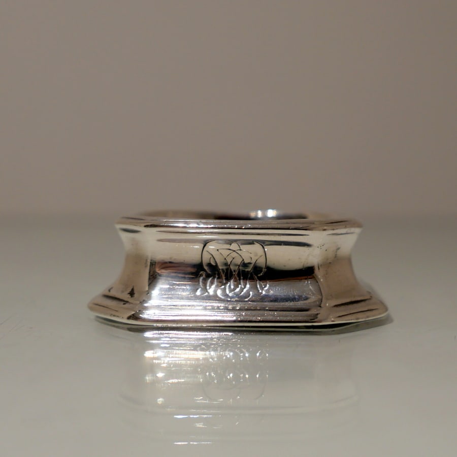 Early 18th Century Antique George I Silver Pair Trencher Salts London 1721/22 Isaac Dighton - 4