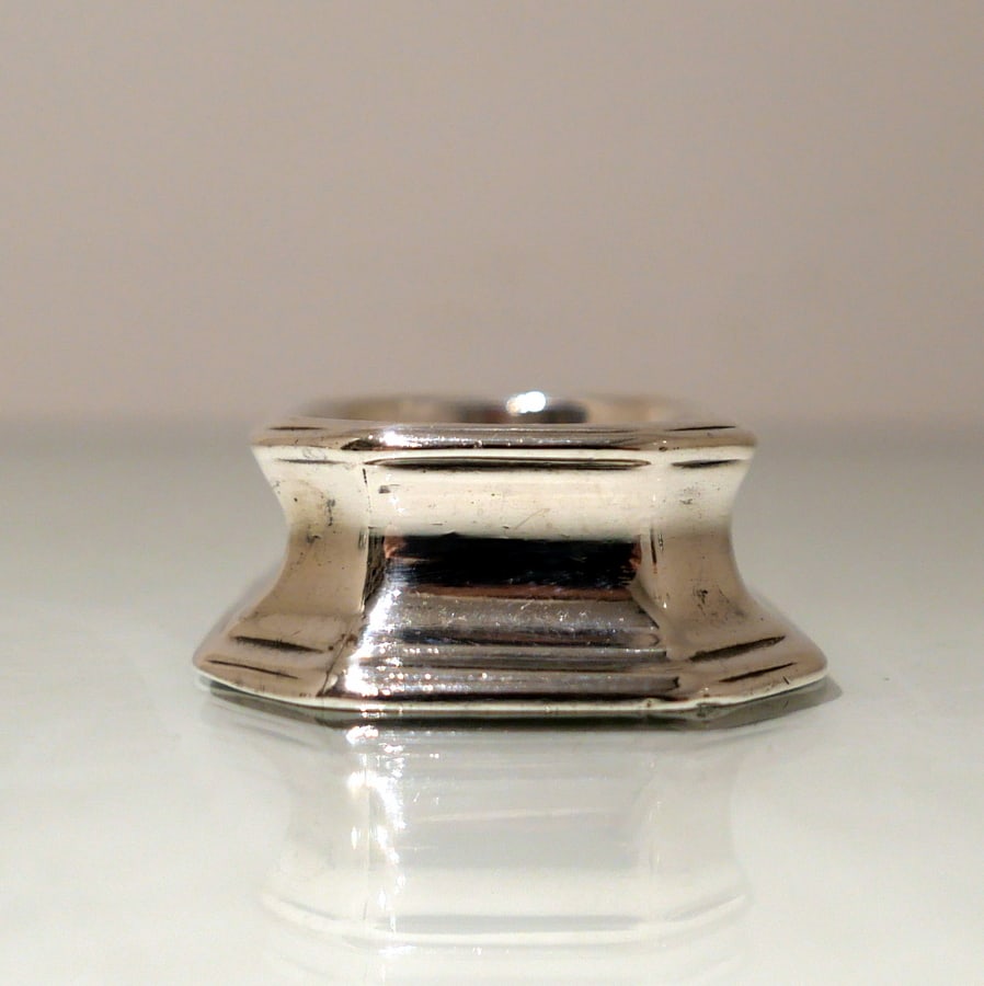 Early 18th Century Antique George I Silver Pair Trencher Salts London 1721/22 Isaac Dighton - 5