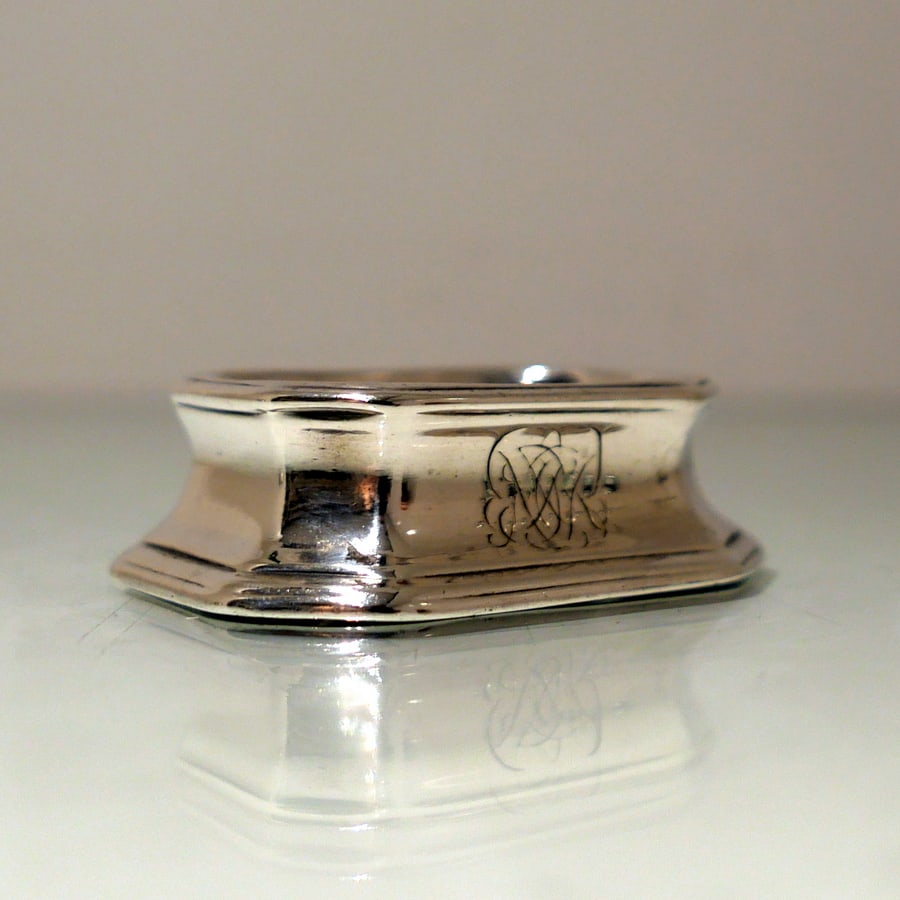 Early 18th Century Antique George I Silver Pair Trencher Salts London 1721/22 Isaac Dighton - 6