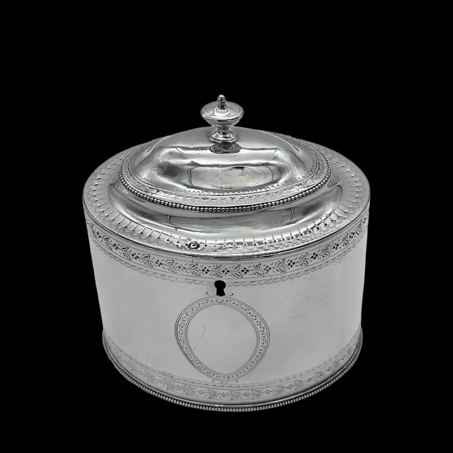 18th Century Antique George III Silver Tea Caddy London 1783 Hester Bateman - 2