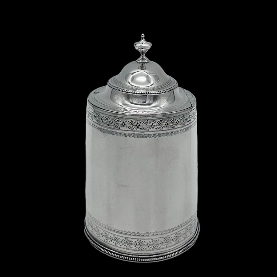 18th Century Antique George III Silver Tea Caddy London 1783 Hester Bateman - 3