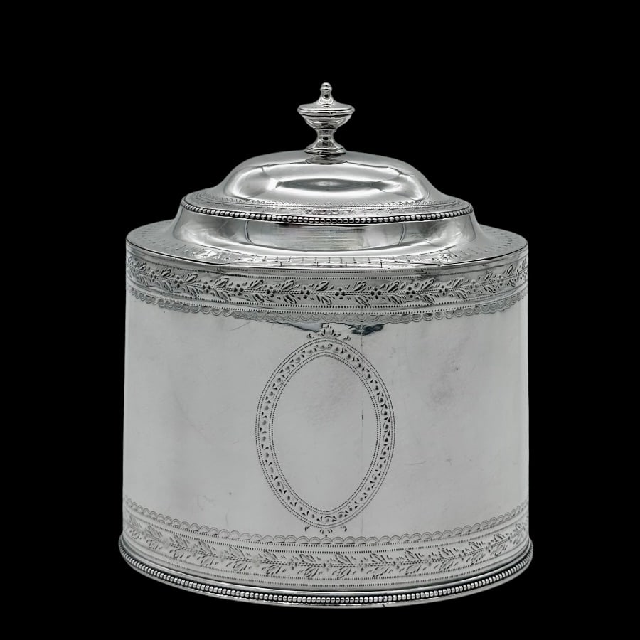 18th Century Antique George III Silver Tea Caddy London 1783 Hester Bateman - 4