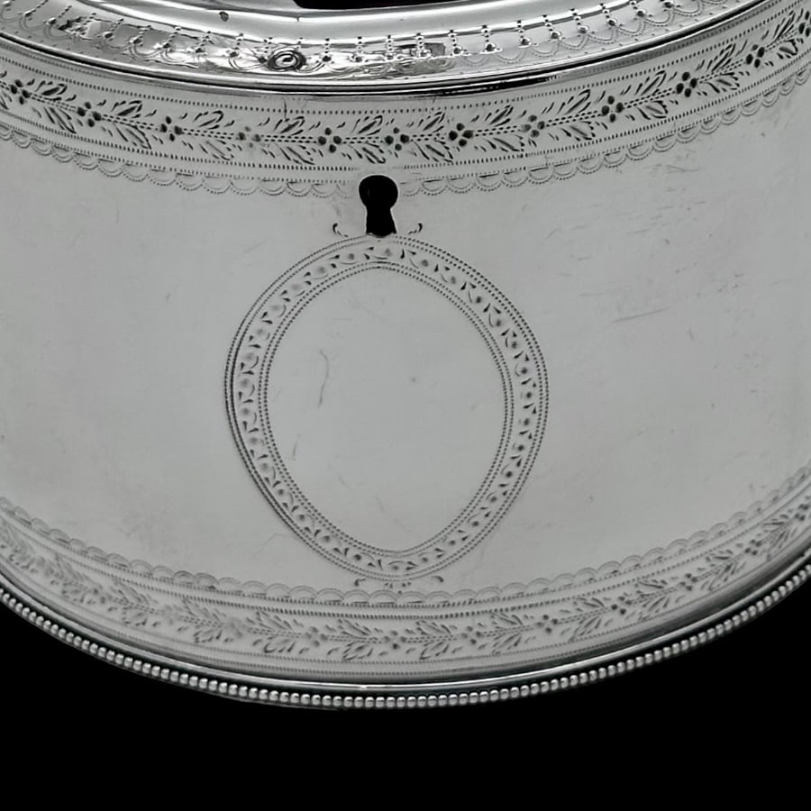 18th Century Antique George III Silver Tea Caddy London 1783 Hester Bateman - 8