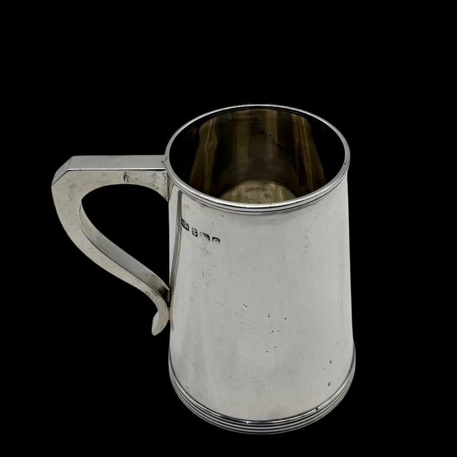 Early 20th Century Antique George V Sterling Silver Pint Mug Birmingham 1917 Hukin & Heath - 2