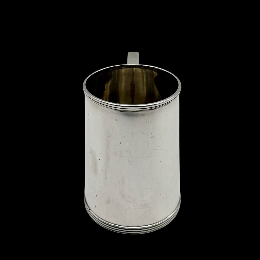 Early 20th Century Antique George V Sterling Silver Pint Mug Birmingham 1917 Hukin & Heath - 3