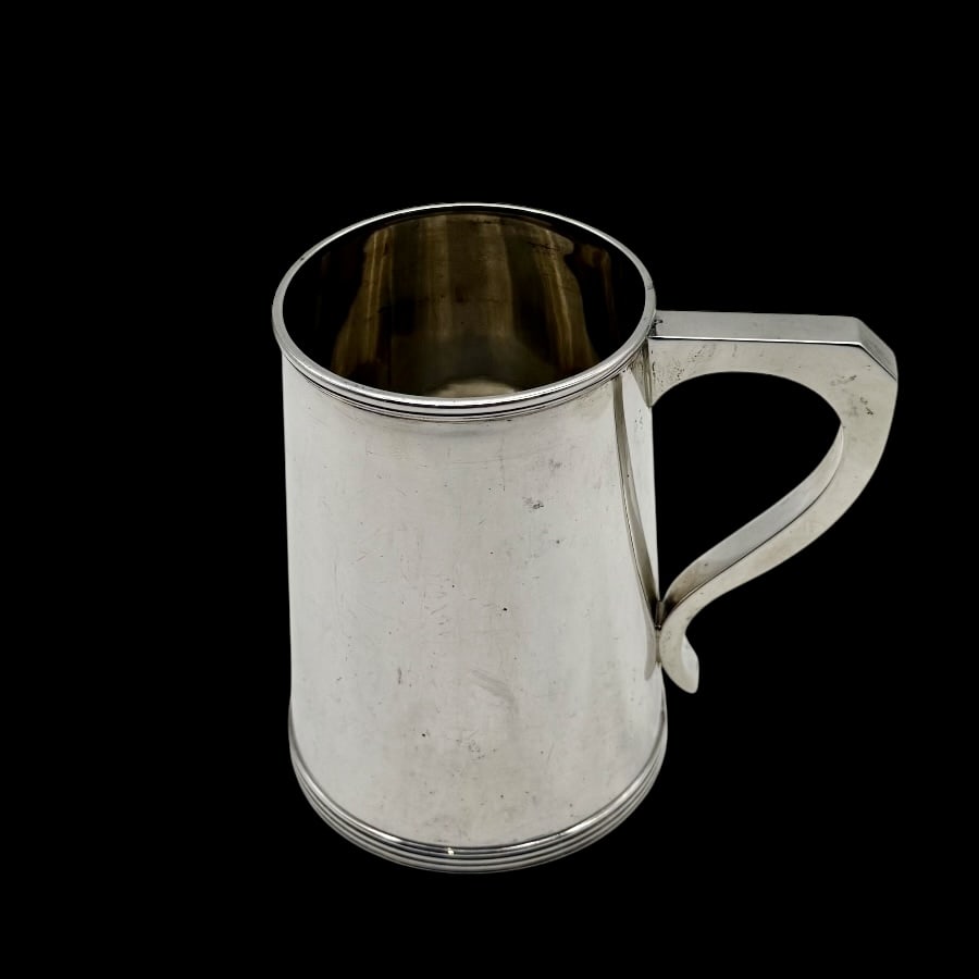 Early 20th Century Antique George V Sterling Silver Pint Mug Birmingham 1917 Hukin & Heath - 4