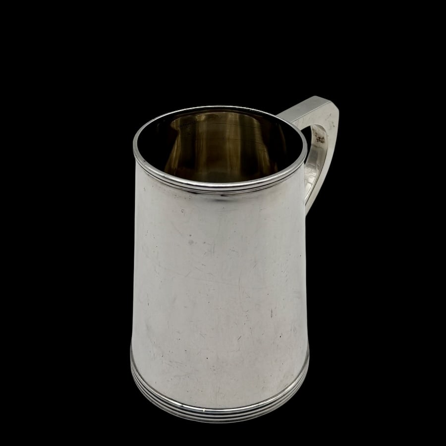 Early 20th Century Antique George V Sterling Silver Pint Mug Birmingham 1917 Hukin & Heath - 5