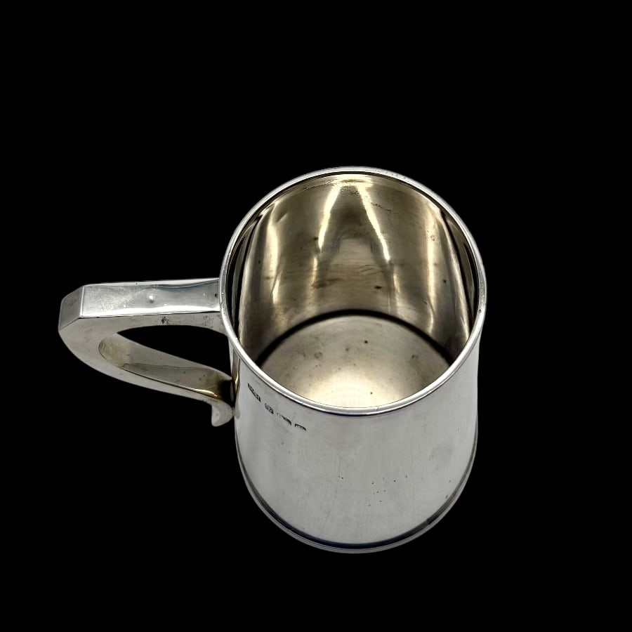 Early 20th Century Antique George V Sterling Silver Pint Mug Birmingham 1917 Hukin & Heath - 7