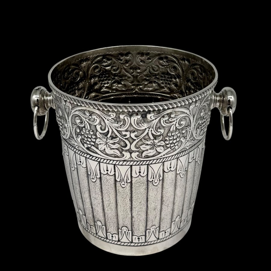 20th Modern Large Sterling Silver Champagne Bucket Dublin 1972 Royal Irish Company - 2
