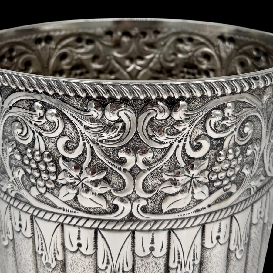 20th Modern Large Sterling Silver Champagne Bucket Dublin 1972 Royal Irish Company - 7