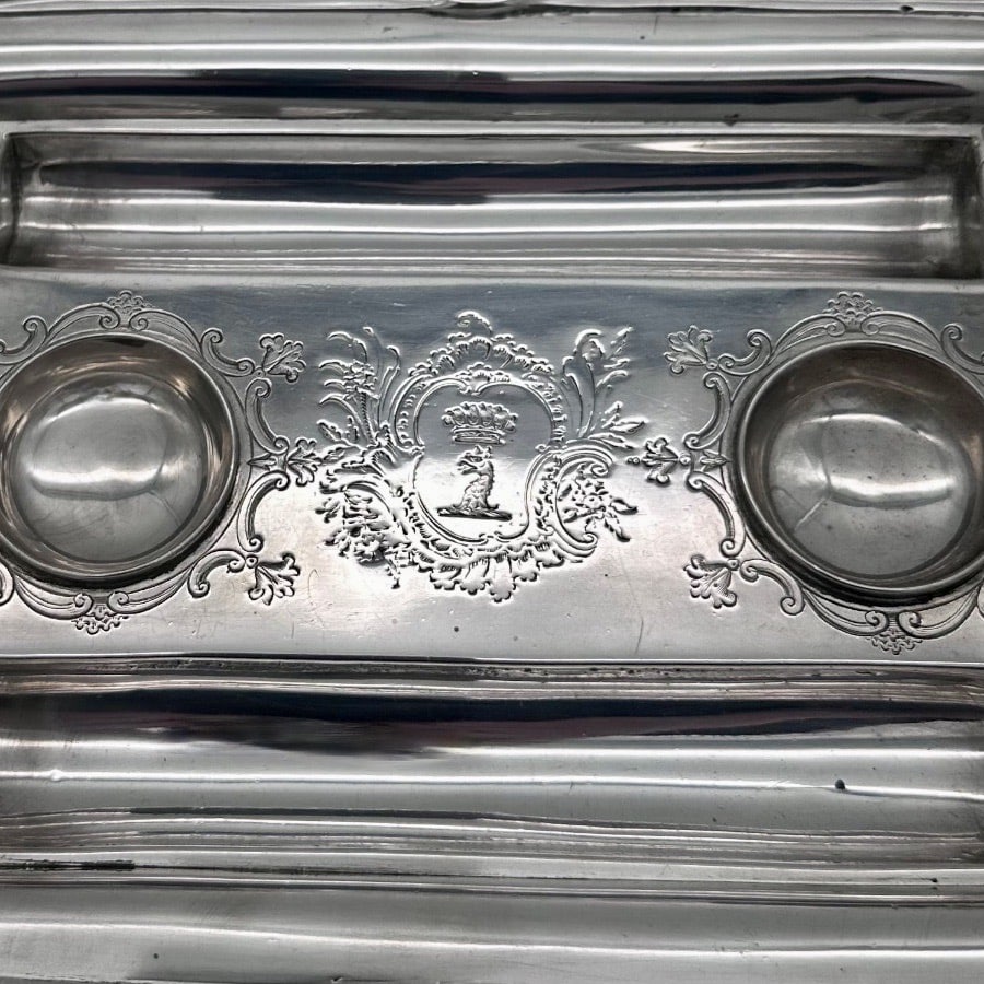 Mid 18th Century Antique George II Silver Inkstand London 1753 Robert Innes - 6