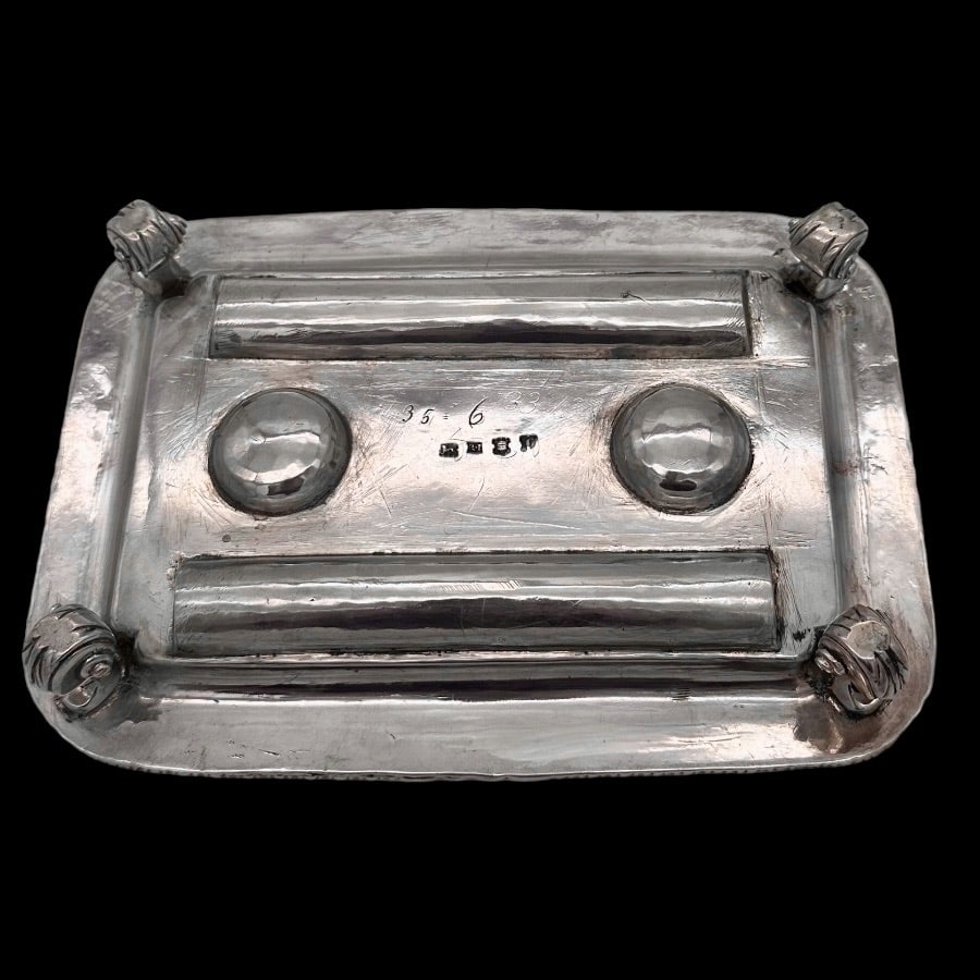 Mid 18th Century Antique George II Silver Inkstand London 1753 Robert Innes - 9