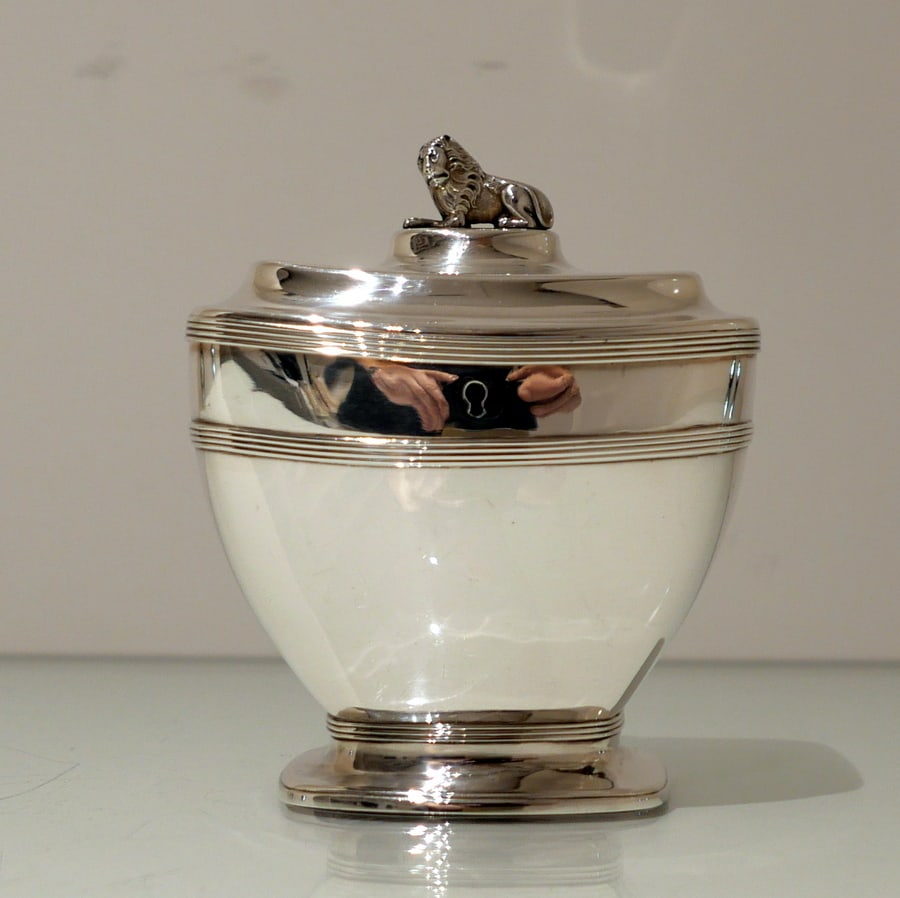 Early 19th Century Antique Dutch Silver Tea Caddy Amsterdam Circa 1810 (Maker JH) (1 of 13)