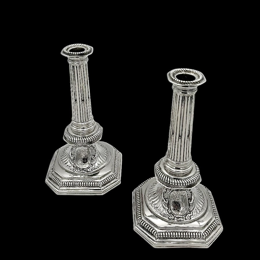 Early 18th Century Antique Britannia Silver Pair Candlesticks London 1703 Richard Syng - 2