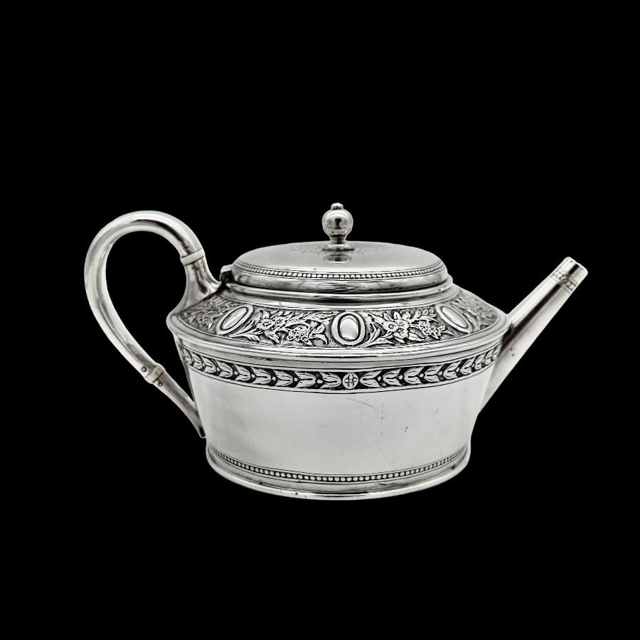 19th Century Antique Victorian Sterling Silver Three Piece Bachelor Teaset London 1884 Frederick - 3
