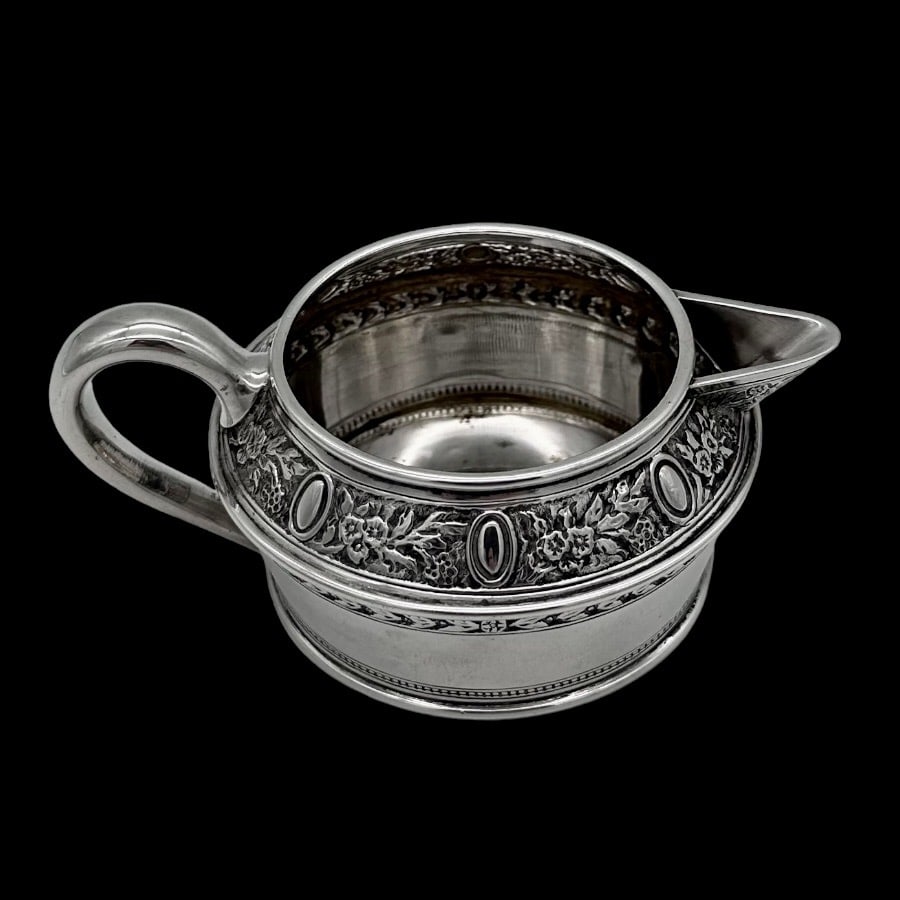 19th Century Antique Victorian Sterling Silver Three Piece Bachelor Teaset London 1884 Frederick - 8