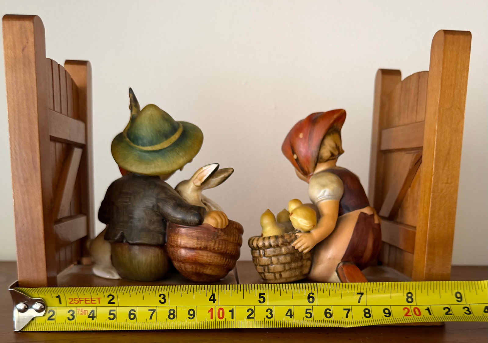 Hummel Goebel Bookends, Boy with Rabbits and Girl with Chicks - 9