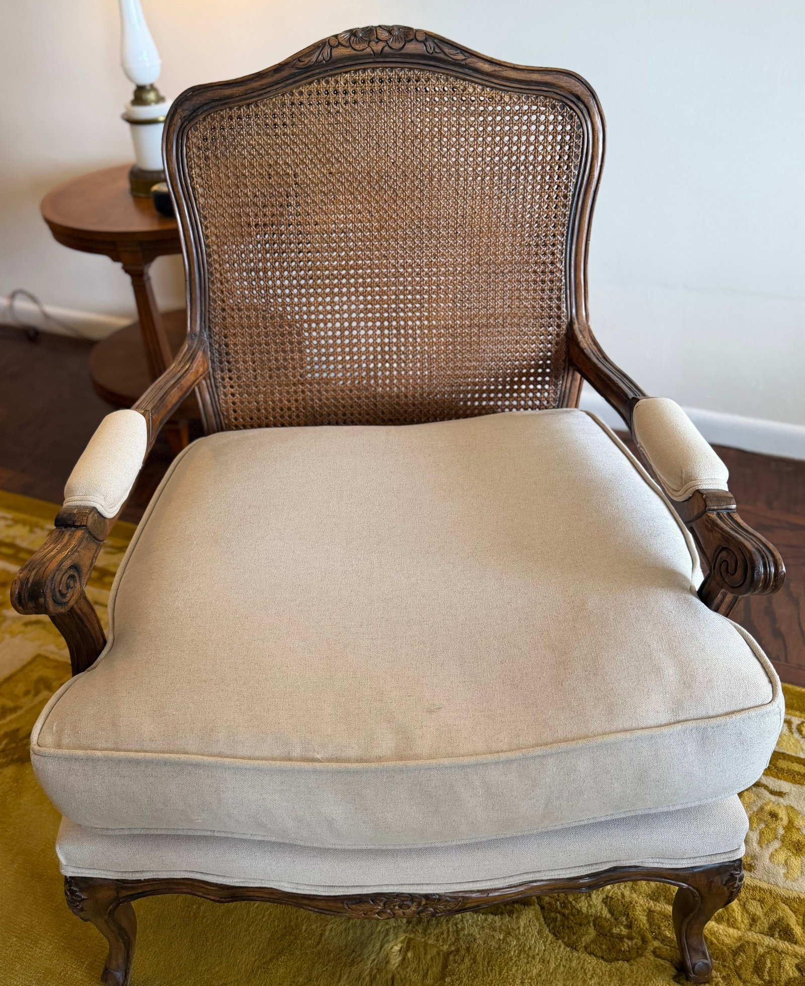 French Provincial Style Cane Back Armchair - 5