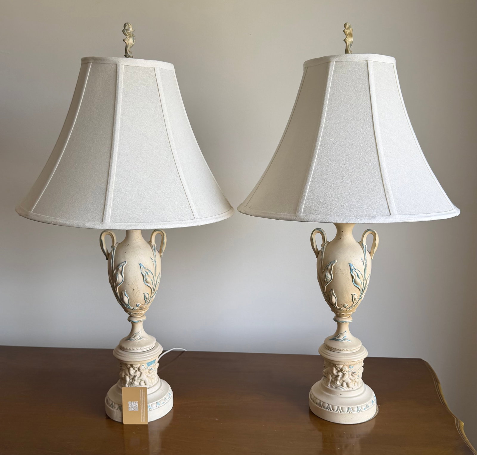 Pair of Ceramic Urn-Form Table Lamps - 5