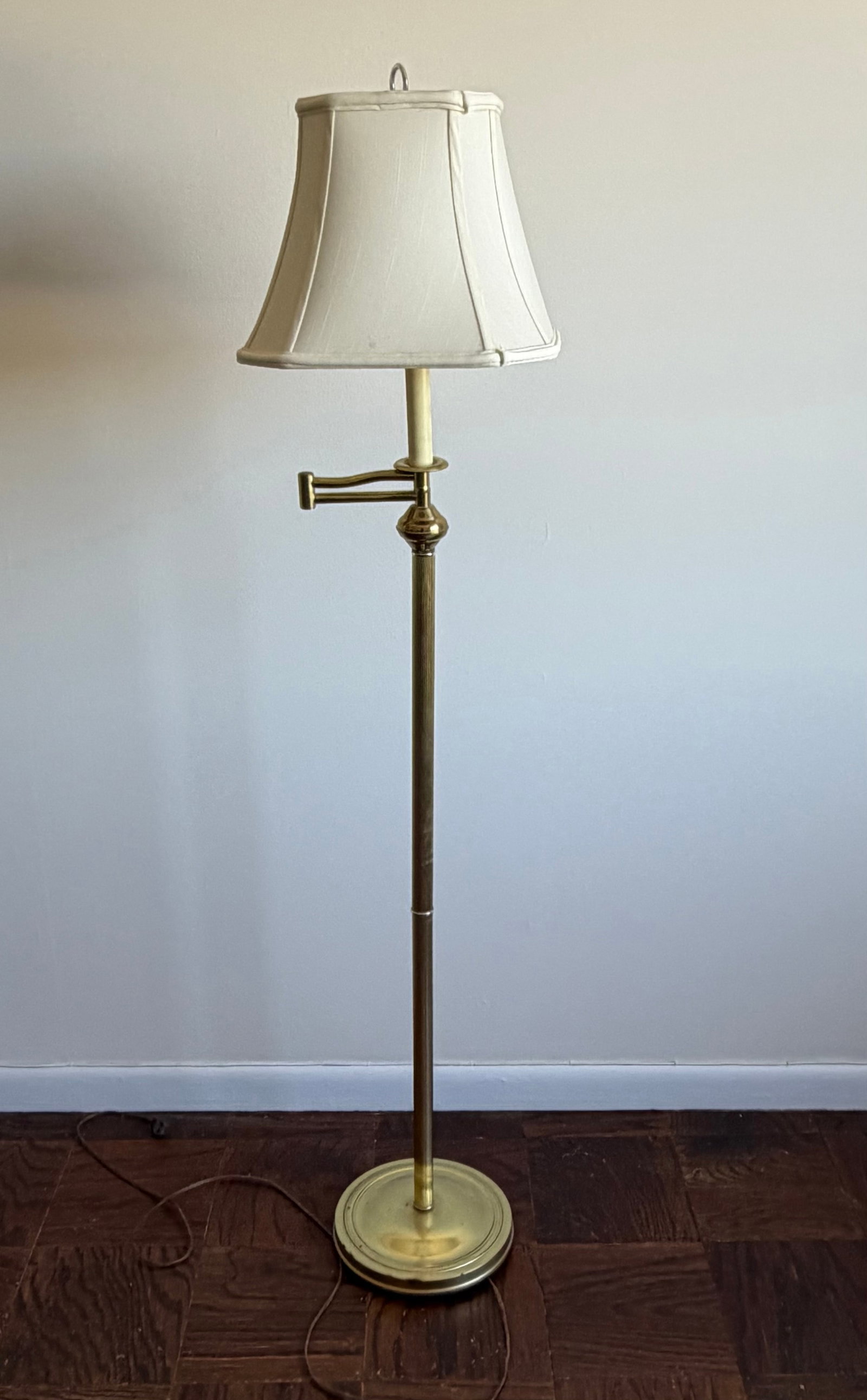 Adjustable Brass Floor Lamp with Empire Shade - 4