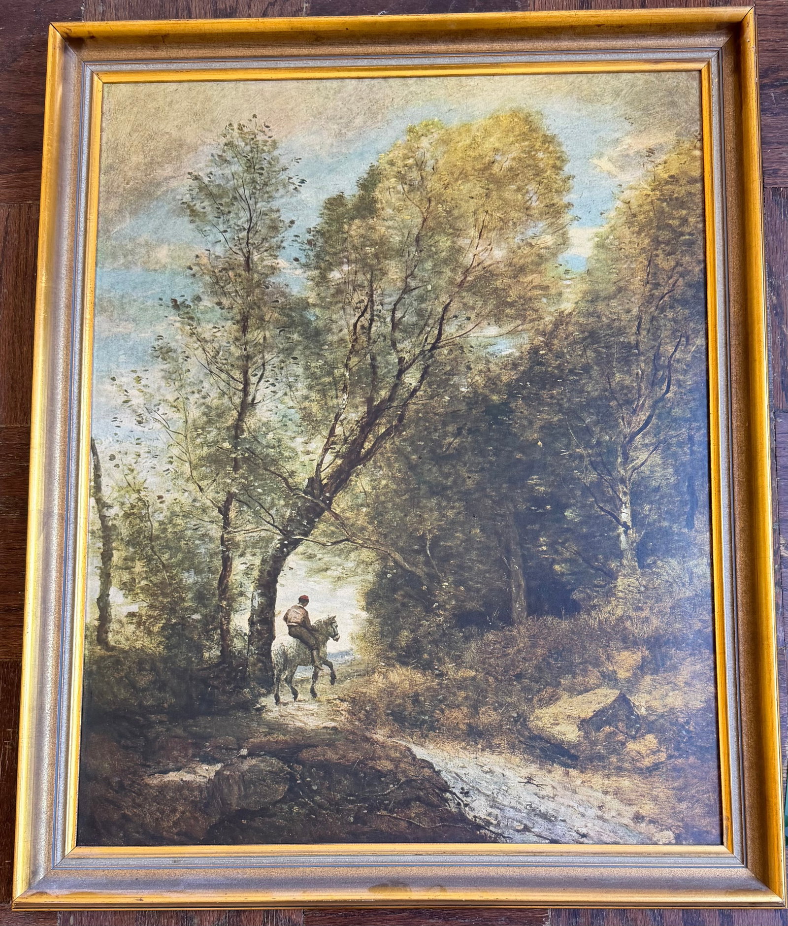 Framed Romantic Landscape Oil Painting on Canvas - 3