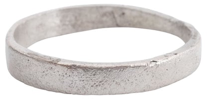 VIKING WARRIOR’S WEDDING RING C.1000 AD, SIZE 13 ¾: Title: VIKING WARRIOR’S WEDDING RING C.1000 AD, SIZE 13 ¾ Description: Late 9th-early 11th century AD. 2.7-4.3mm width with flat face. Texture from burial. Vikings exchanged rings on the po