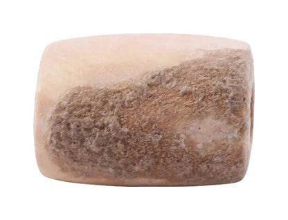 VIKING STONE OR SHELL BEAD, 9th-11th CENTURY AD: Title: VIKING STONE OR SHELL BEAD, 9th-11th CENTURY AD Description: Over 1/2" length (0.55") and just under 1/2 (0.45") width. Oval section and biconically drilled. Skillfully worked to uniform shape 