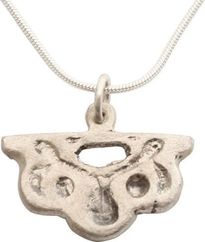 EUROPEAN NOBLE WOMAN'S PENDANT, C.1250-1400: Title: EUROPEAN NOBLE WOMAN'S PENDANT, C.1250-1400 Description: English or French (Norman). Silvered bronze, of broad shield-shape enclosing a stylized heart, a recognition of the earlier Viking form 