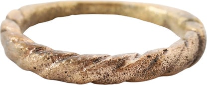 VIKING ROPED OR TWIST WEDDING RING, SIZE 6 1/4: Title: VIKING ROPED OR TWIST WEDDING RING, SIZE 6 1/4 Description: Cambridgeshire, England. Size 6 1/4 with bold twist motif 2/3 its circumference. The spiral or helix was a favorite Viking form. Prof