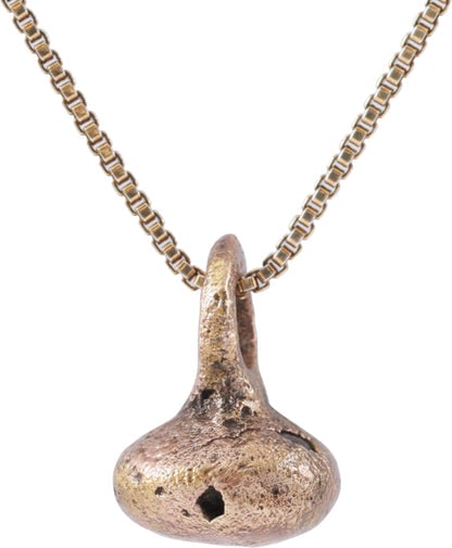 ANCIENT ROMAN WOMAN'S PENDANT NECKLACE 1ST-3RD CENT.: Title: ANCIENT ROMAN WOMAN'S PENDANT NECKLACE 1ST-3RD CENT. Description: These small globular pendants were popular among common women in ancient Rome. Some have been described as prostitute's pendant