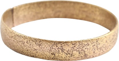 FINE VIKING WEDDING RING 9TH-10TH C.AD SZ 6 1/4: Title: FINE VIKING WEDDING RING 9TH-10TH C.AD SZ 6 1/4 Description: Size 6 1/4 for the small finger as was the custom. Broad 3.1mm width with low rounded face. Lightly textured from burial. Profession