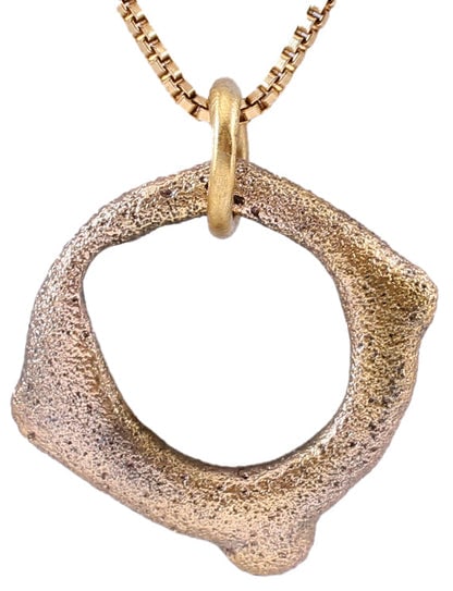 CELTIC PROSPERITY RING NECKLACE, C.400-100 BC: Title: CELTIC PROSPERITY RING NECKLACE, C.400-100 BC Description: Before the Roman invasion of the British Isles, rings of bronze, silver, and gold were used as a means of exchange, particularly in Ir