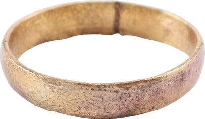 ANCIENT VIKING WEDDING RING, SIZE 4: Title: ANCIENT VIKING WEDDING RING, SIZE 4 Description: Late 9th-early 11th century AD. Size 4 for wear on the small finger between the first two joints as was the custom. 3.0mm width with rounded fac