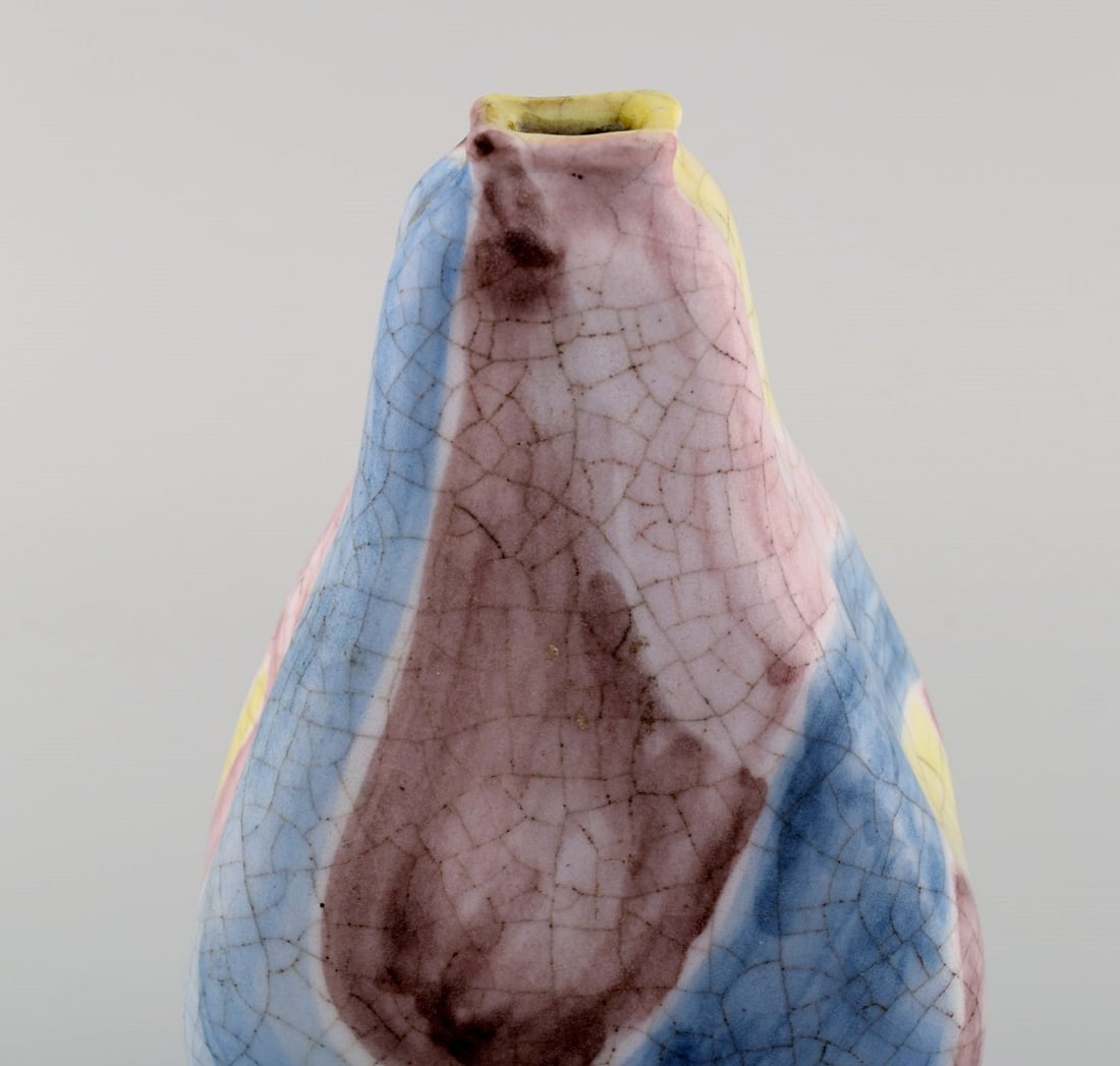 Marcello Fantoni (b.1915), Italy. Unique vase in glazed ceramics. Beautiful polychrome glaze. 1960s. - 3