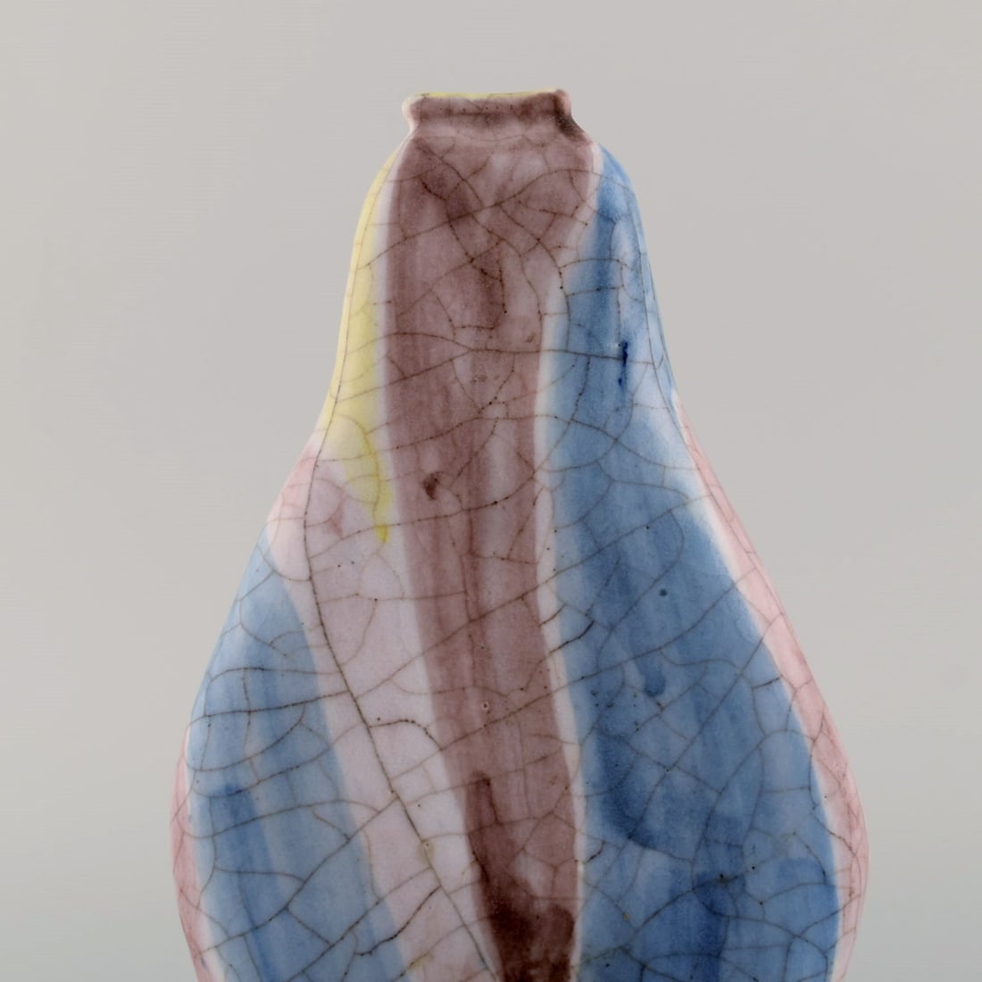 Marcello Fantoni (b.1915), Italy. Unique vase in glazed ceramics. Beautiful polychrome glaze. 1960s. - 4